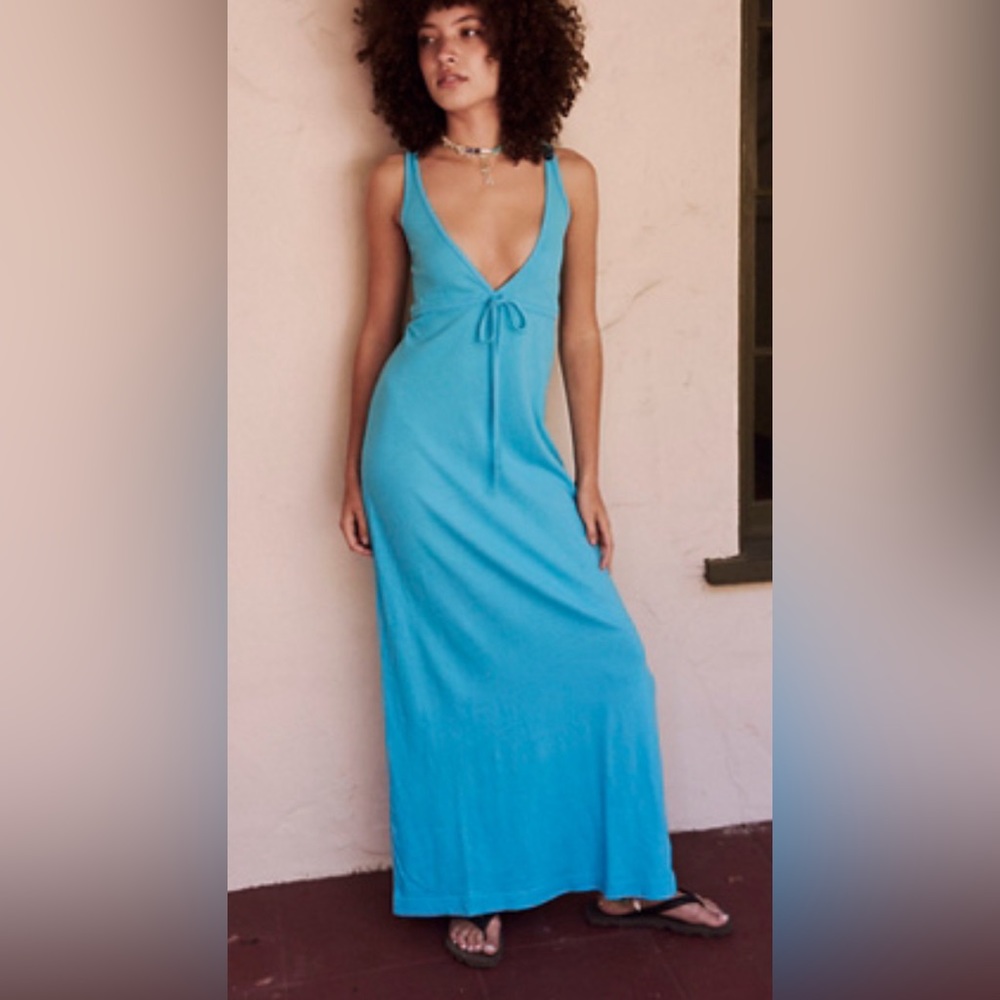 Free People Beach Essential Tank Dress BNWT XS Tropical blue